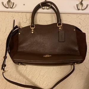 Coach oxblood leather small satchel crossbody shoulder bag